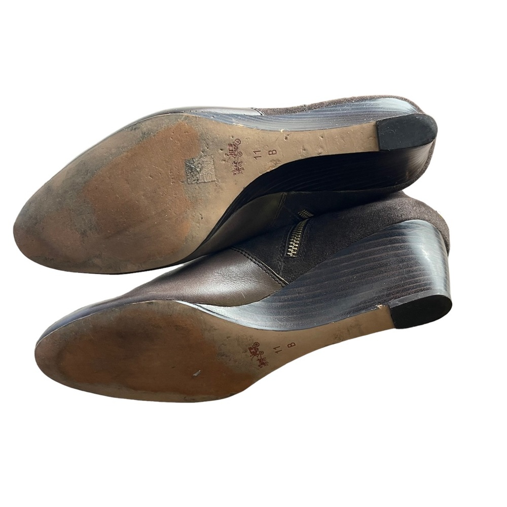 Coach Two-Tone Brown Wedge Ankle Boots - Picture 6 of 11